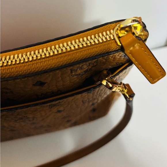 MCM Cognac Leather Logo Bag - Picture 15 of 17